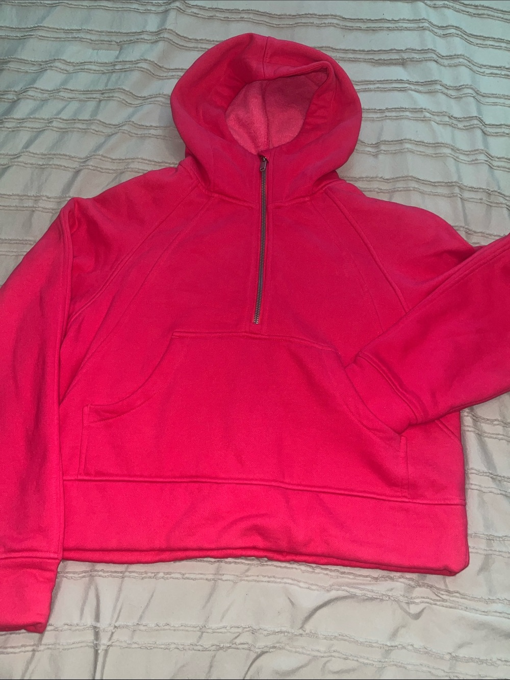 Vibrant Hot Pink Full-Zip Hoodie